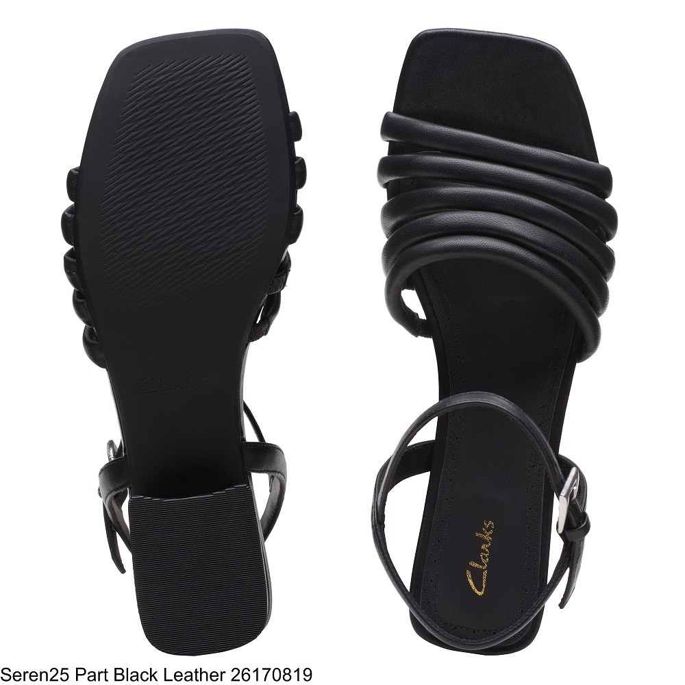 CLARKS</br>Γυναικεία Πέδιλα Μαύρο Δέρμα SEREN25 PART Clarks