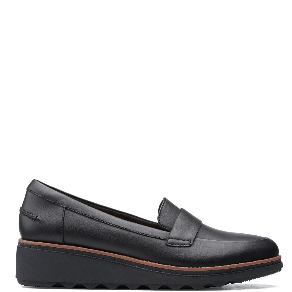 CLARKS</br>Γυναικεία Loafers Μαύρο Δέρμα SHARON GRACIE Clarks CLARKS</br>Γυναικεία Loafers Μαύρο Δέρμα SHARON GRACIE Clarks