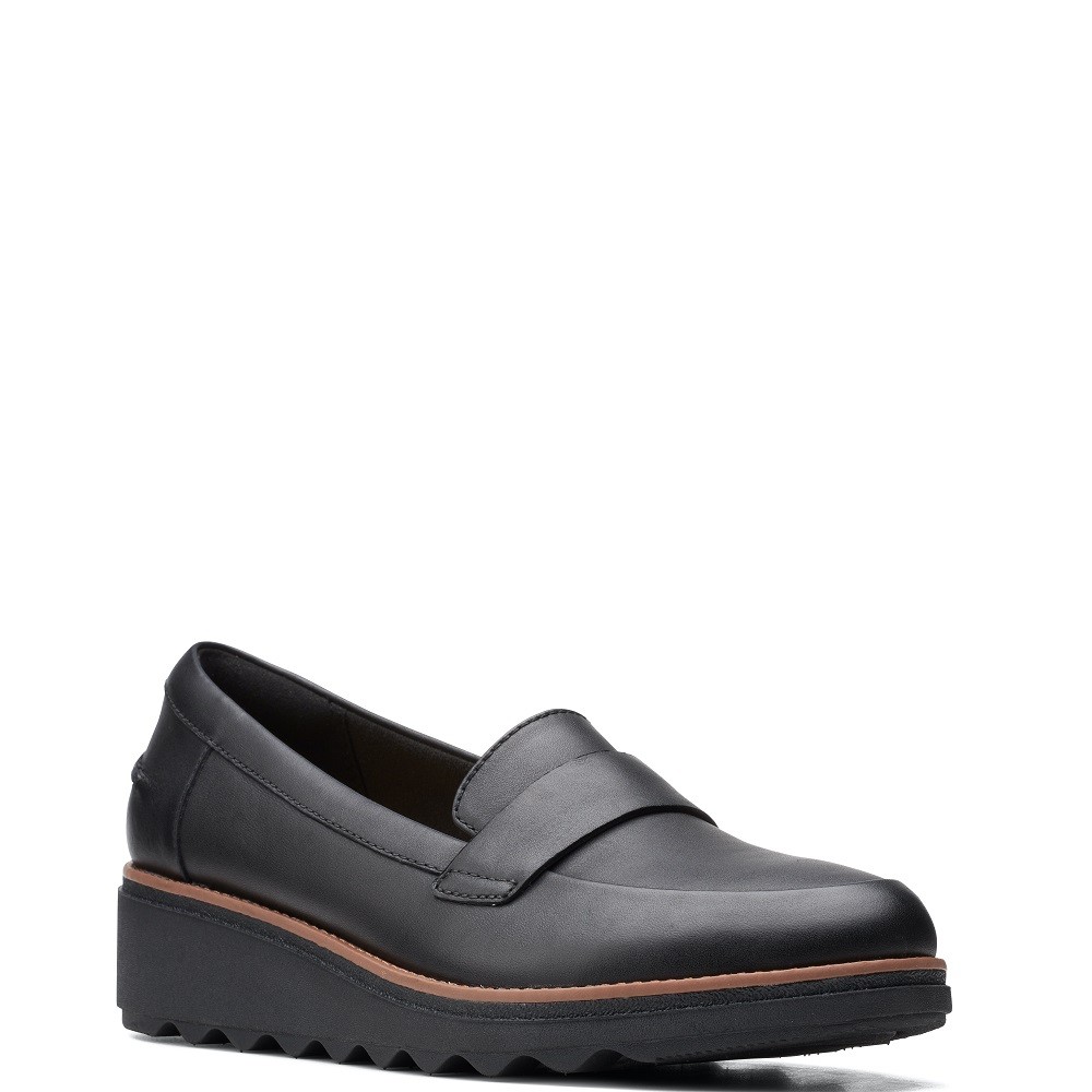 CLARKS</br>Γυναικεία Loafers Μαύρο Δέρμα SHARON GRACIE Clarks CLARKS</br>Γυναικεία Loafers Μαύρο Δέρμα SHARON GRACIE Clarks