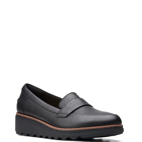 Γυναικεία Loafers Μαύρο Δέρμα SHARON GRACIE Clarks Γυναικεία Loafers Μαύρο Δέρμα SHARON GRACIE Clarks