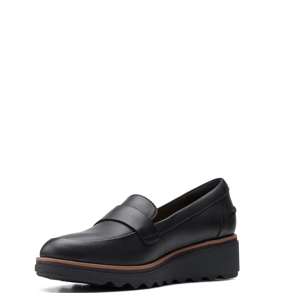 CLARKS</br>Γυναικεία Loafers Μαύρο Δέρμα SHARON GRACIE Clarks CLARKS</br>Γυναικεία Loafers Μαύρο Δέρμα SHARON GRACIE Clarks