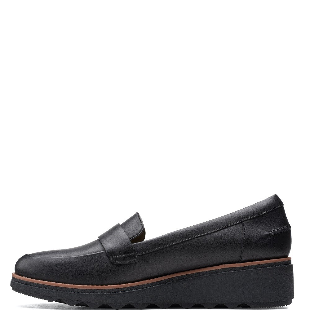 CLARKS</br>Γυναικεία Loafers Μαύρο Δέρμα SHARON GRACIE Clarks CLARKS</br>Γυναικεία Loafers Μαύρο Δέρμα SHARON GRACIE Clarks