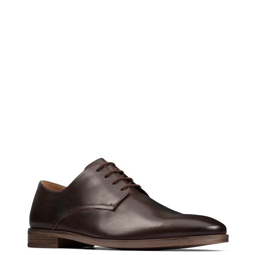 Ανδρικά Δετά Παπούτσια Καφέ Δέρμα STANFORD WALK Clarks