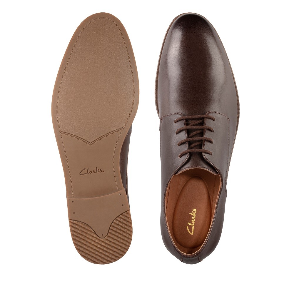 CLARKS</br>Ανδρικά Δετά Παπούτσια Καφέ Δέρμα STANFORD WALK Clarks CLARKS</br>Ανδρικά Δετά Παπούτσια Καφέ Δέρμα STANFORD WALK Clarks