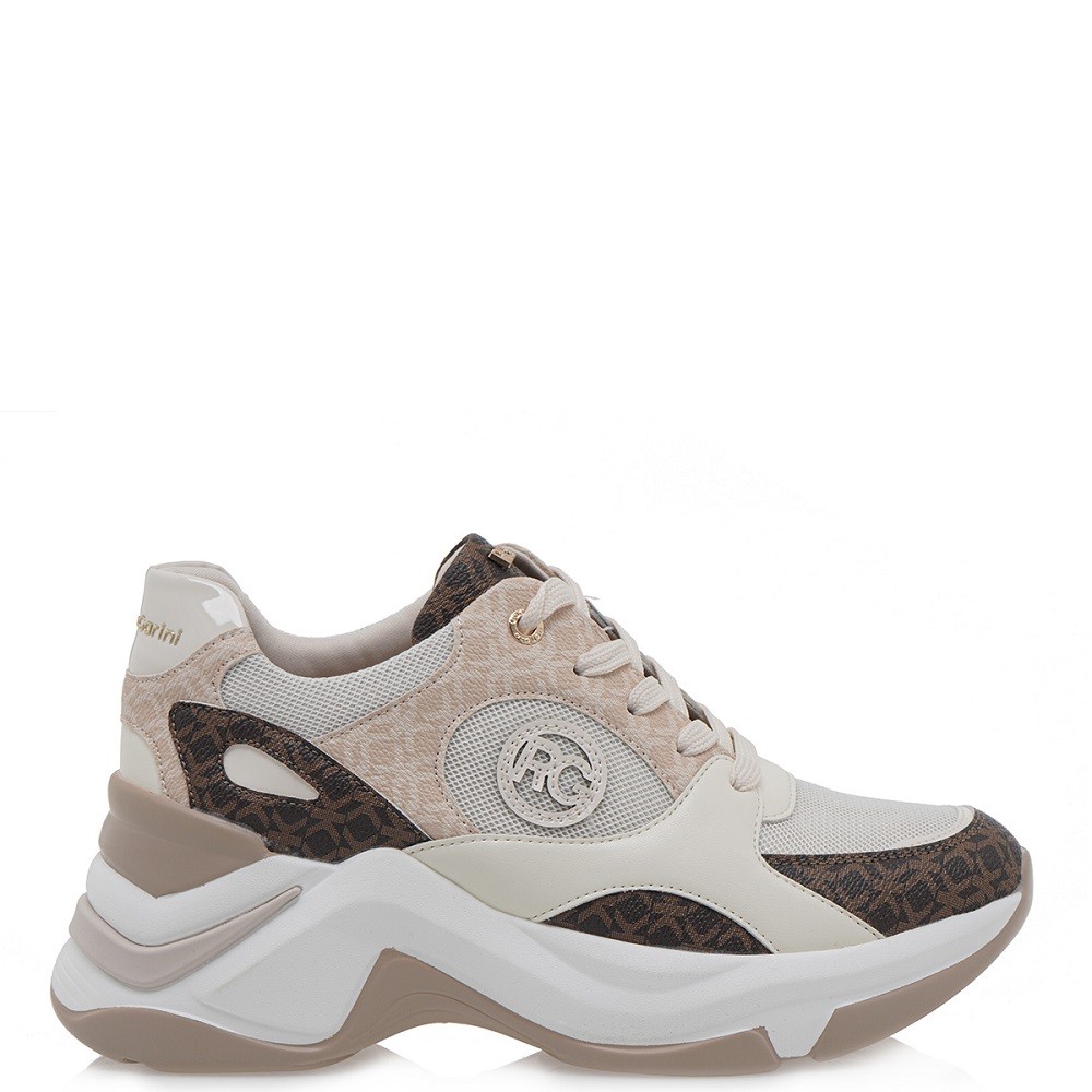 RENATO GARINI</br>Γυναικεία Sneakers Off White Καφέ Στάμπα 106-42EX100 Renato Garini RENATO GARINI</br>Γυναικεία Sneakers Off White Καφέ Στάμπα 106-42EX100 Renato Garini