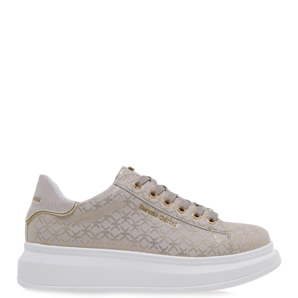 RENATO GARINI</br>Γυναικεία Sneakers Off White Πλατίνα Στάμπα Λεζάρ 66-22WEX166A Renato Garini RENATO GARINI</br>Γυναικεία Sneakers Off White Πλατίνα Στάμπα Λεζάρ 66-22WEX166A Renato Garini