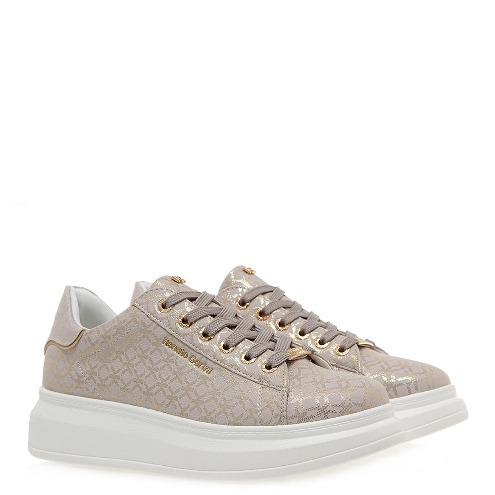 RENATO GARINI</br>Γυναικεία Sneakers Off White Πλατίνα Στάμπα Λεζάρ 66-22WEX166A Renato Garini RENATO GARINI</br>Γυναικεία Sneakers Off White Πλατίνα Στάμπα Λεζάρ 66-22WEX166A Renato Garini