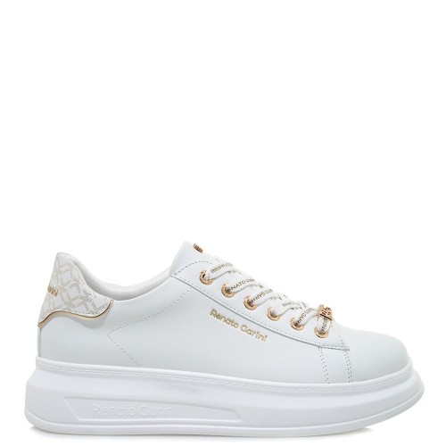 Γυναικεία Sneakers Λευκό Πλατίνα Στάμπα 2148-42EX58 Renato Garini