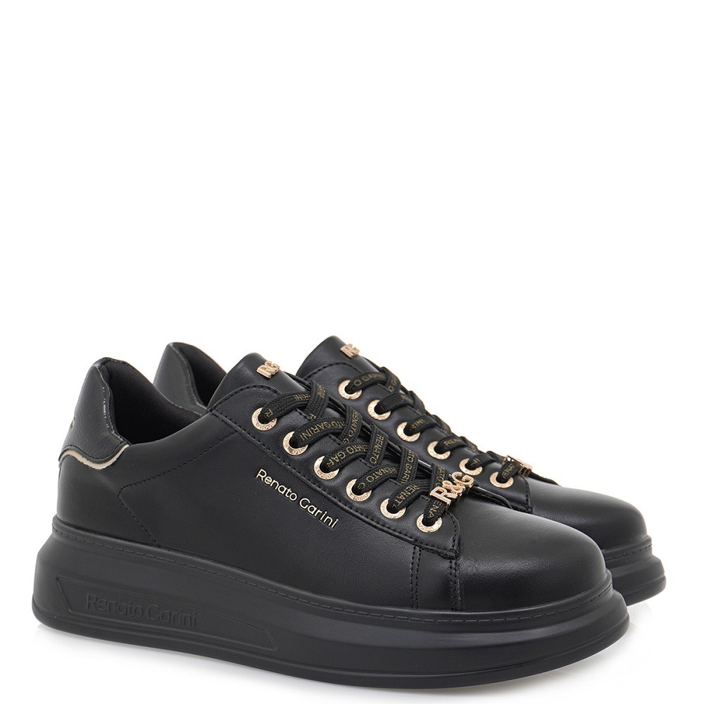 RENATO GARINI</br>Γυναικεία Sneakers Μαύρο Μαύρο Βερνί Πλατίνα 2148-42EX58 Renato Garini RENATO GARINI</br>Γυναικεία Sneakers Μαύρο Μαύρο Βερνί Πλατίνα 2148-42EX58 Renato Garini