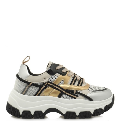 Γυναικεία Sneakers Λευκό Πλατίνα Ασημί 2147-42EX95 Renato Garini