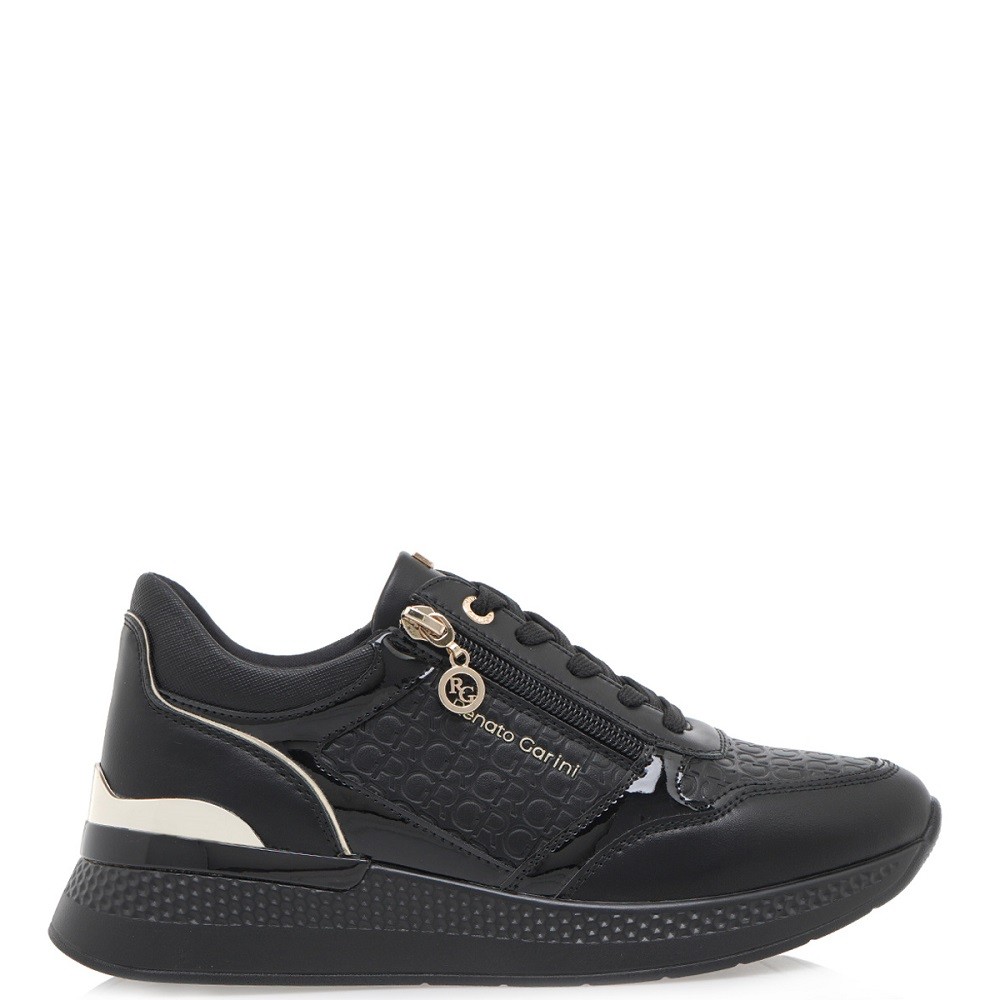 RENATO GARINI</br>Γυναικεία Sneakers Μαύρο Στάμπα Μαύρο Βερνί 2083-42EX102 Renato Garini RENATO GARINI</br>Γυναικεία Sneakers Μαύρο Στάμπα Μαύρο Βερνί 2083-42EX102 Renato Garini
