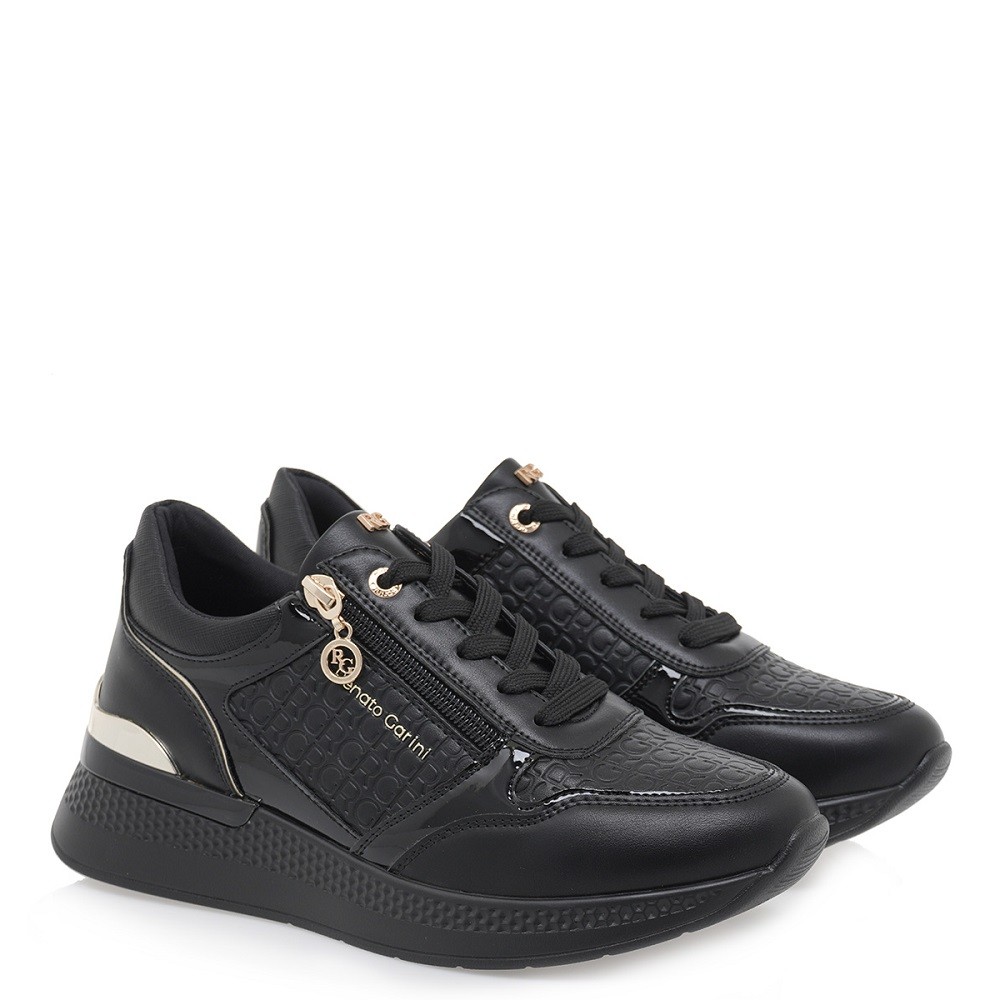 RENATO GARINI</br>Γυναικεία Sneakers Μαύρο Στάμπα Μαύρο Βερνί 2083-42EX102 Renato Garini RENATO GARINI</br>Γυναικεία Sneakers Μαύρο Στάμπα Μαύρο Βερνί 2083-42EX102 Renato Garini