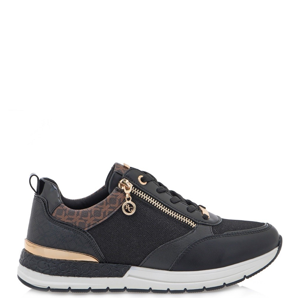 RENATO GARINI</br>Γυναικεία Sneakers Μαύρο Glitter Καφέ Στάμπα 2065-41EX01 ROUND Renato Garini RENATO GARINI</br>Γυναικεία Sneakers Μαύρο Glitter Καφέ Στάμπα 2065-41EX01 ROUND Renato Garini