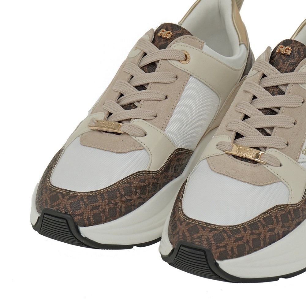 RENATO GARINI</br>Γυναικεία Sneakers Λευκό Μπεζ Καφέ Στάμπα 2146-42EX64 Renato Garini RENATO GARINI</br>Γυναικεία Sneakers Λευκό Μπεζ Καφέ Στάμπα 2146-42EX64 Renato Garini