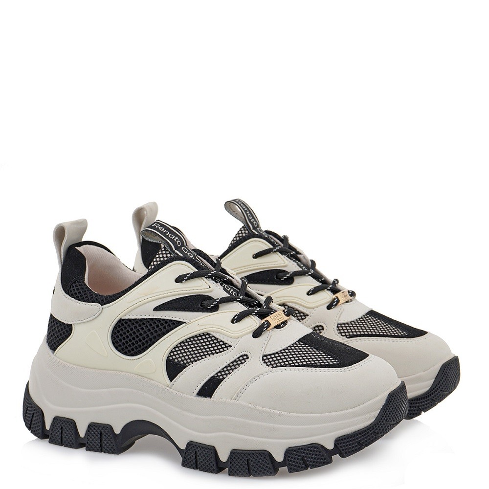 RENATO GARINI</br>Γυναικεία Sneakers Off White/Μαύρο 2147-42EX104 Renato Garini RENATO GARINI</br>Γυναικεία Sneakers Off White/Μαύρο 2147-42EX104 Renato Garini
