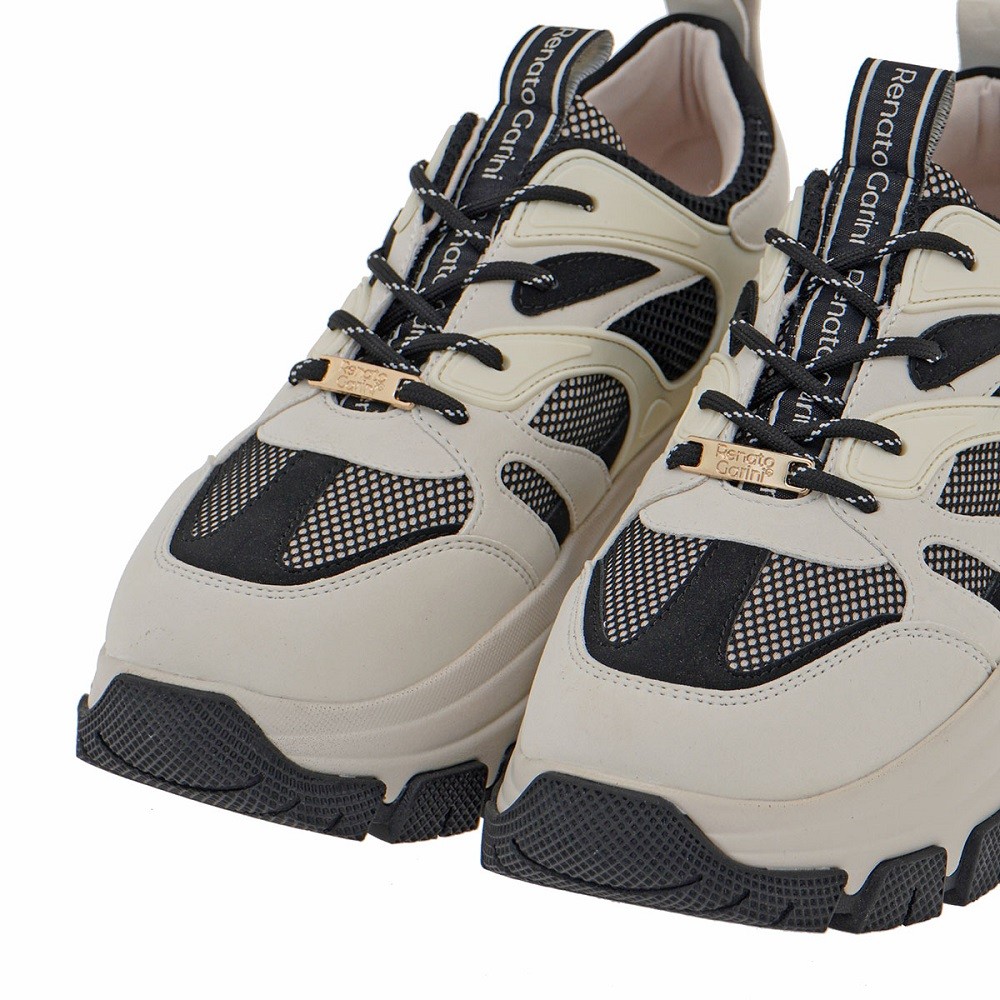 RENATO GARINI</br>Γυναικεία Sneakers Off White/Μαύρο 2147-42EX104 Renato Garini RENATO GARINI</br>Γυναικεία Sneakers Off White/Μαύρο 2147-42EX104 Renato Garini