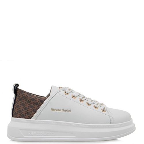 Γυναικεία Sneakers Λευκό Καφέ Στάμπα 2148-42EX59 Renato Garini