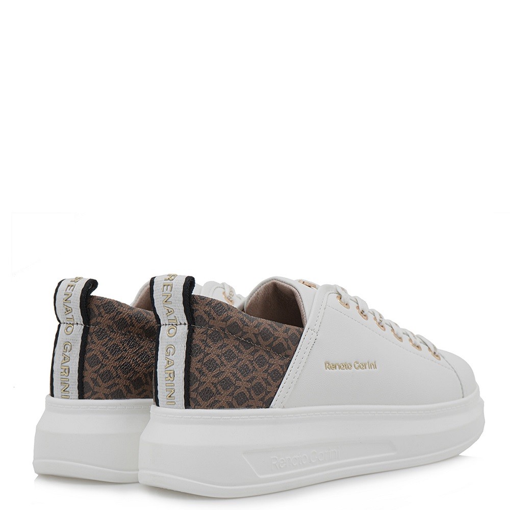 RENATO GARINI</br>Γυναικεία Sneakers Λευκό Καφέ Στάμπα 2148-42EX59 Renato Garini RENATO GARINI</br>Γυναικεία Sneakers Λευκό Καφέ Στάμπα 2148-42EX59 Renato Garini