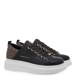 Γυναικεία Sneakers Μαύρο Καφέ Στάμπα 2148-42EX59 Renato Garini