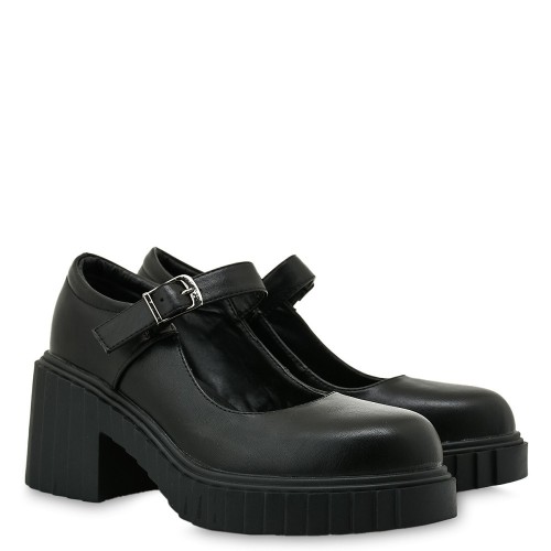 Γυναικεία Mary Jane Μαύρο W3136-R6155 Exe