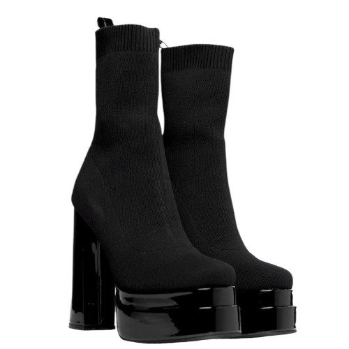 Γυναικεία Μποτάκια Μαύρο Ελαστικό Μαύρο Βερνί T3729-L1561 Exe Γυναικεία Μποτάκια Μαύρο Ελαστικό Μαύρο Βερνί T3729-L1561 Exe