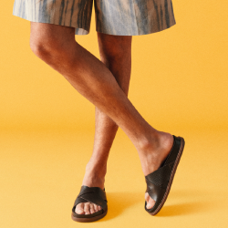 Ανδρικές Παντόφλες Μαύρο Δέρμα TORFORD CROSS Clarks