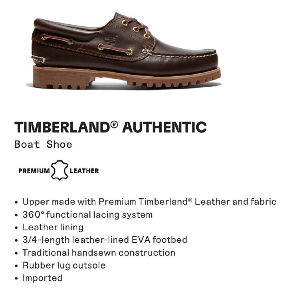 TIMBERLAND</br>Timberland Authentic Boat-shoe 3 Eye 30003-214 Ανδρικά Boat-shoes/Ιστιοπλοϊκά Καφέ Δέρμα