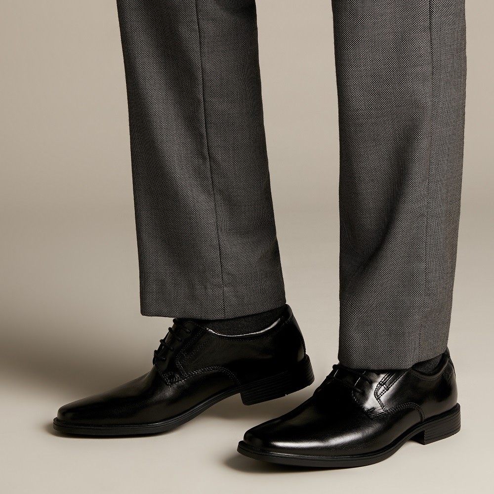 CLARKS</br>Ανδρικά Δετά Παπούτσια Μαύρο Δέρμα TILDEN PLAIN Clarks CLARKS</br>Ανδρικά Δετά Παπούτσια Μαύρο Δέρμα TILDEN PLAIN Clarks