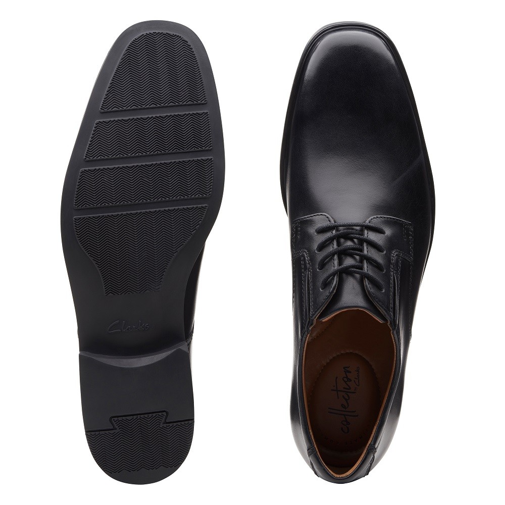 CLARKS</br>Ανδρικά Δετά Παπούτσια Μαύρο Δέρμα TILDEN PLAIN Clarks CLARKS</br>Ανδρικά Δετά Παπούτσια Μαύρο Δέρμα TILDEN PLAIN Clarks