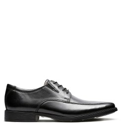 Ανδρικά Δετά Παπούτσια Μαύρο Δέρμα TILDEN WALK Clarks