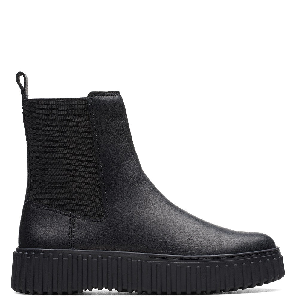 CLARKS</br>Γυναικεία Μποτάκια Μαύρο Δέρμα TORHILL MAPLE Clarks