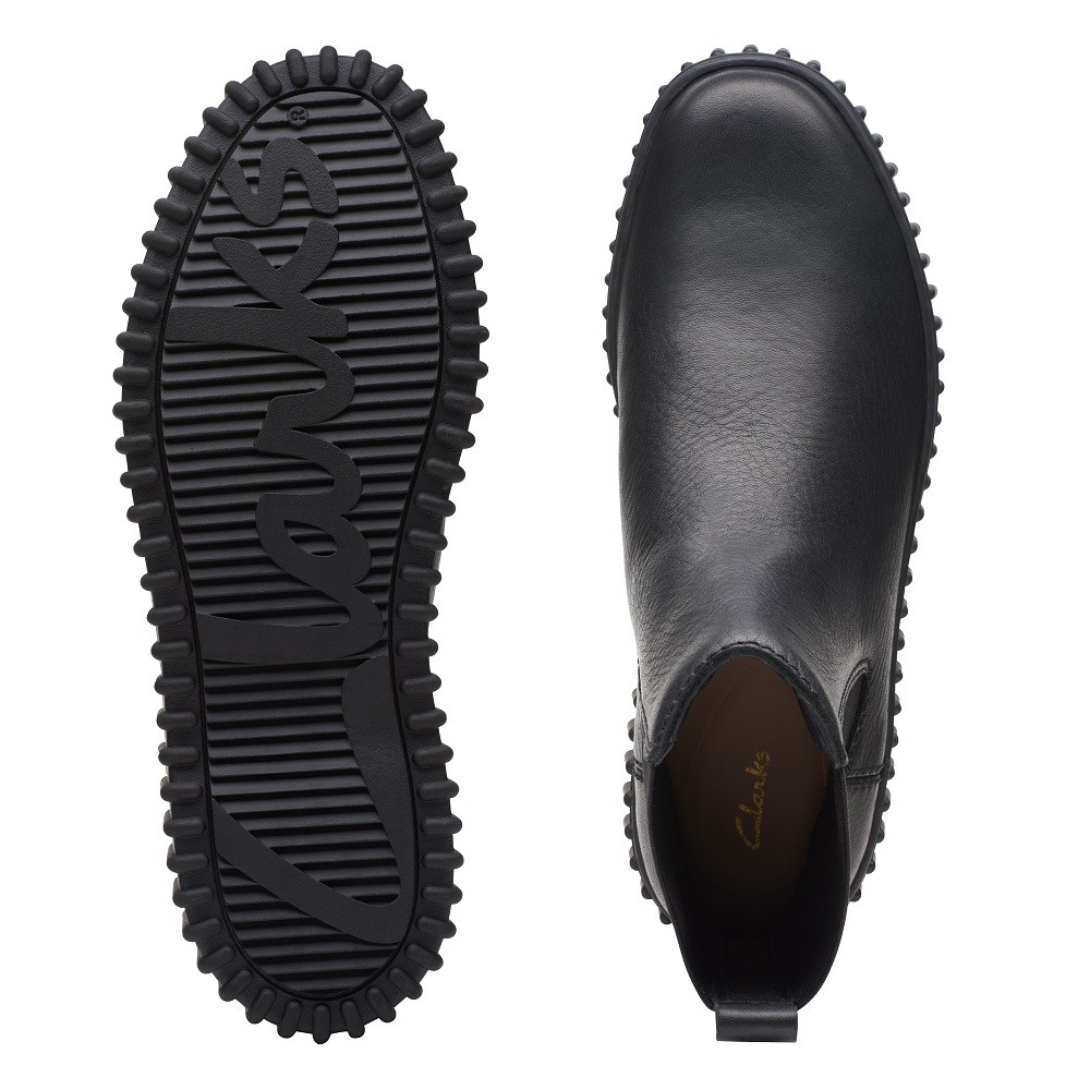 CLARKS</br>Γυναικεία Μποτάκια Μαύρο Δέρμα TORHILL MAPLE Clarks