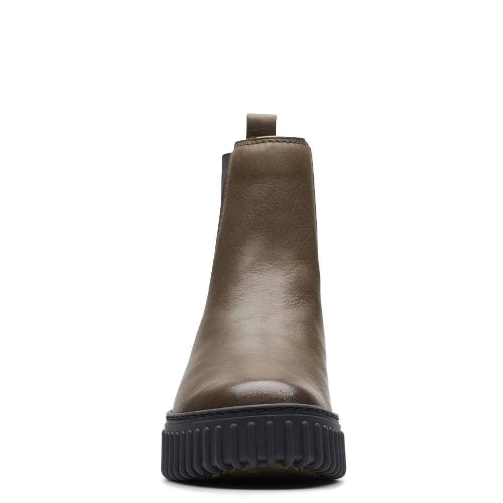 CLARKS</br>Γυναικεία Μποτάκια Χακί Δέρμα TORHILL MAPLE Clarks CLARKS</br>Γυναικεία Μποτάκια Χακί Δέρμα TORHILL MAPLE Clarks