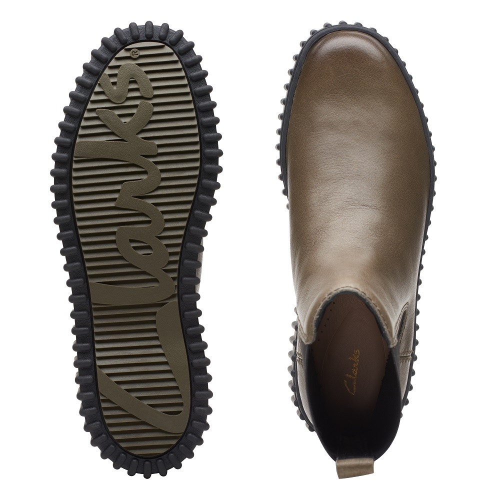 CLARKS</br>Γυναικεία Μποτάκια Χακί Δέρμα TORHILL MAPLE Clarks CLARKS</br>Γυναικεία Μποτάκια Χακί Δέρμα TORHILL MAPLE Clarks