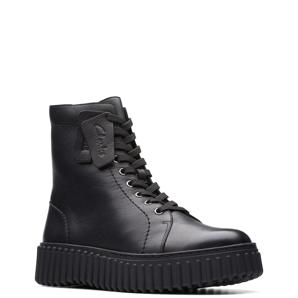 CLARKS</br>Γυναικεία Μποτάκια Μαύρο Δέρμα TORHILL RISE Clarks CLARKS</br>Γυναικεία Μποτάκια Μαύρο Δέρμα TORHILL RISE Clarks