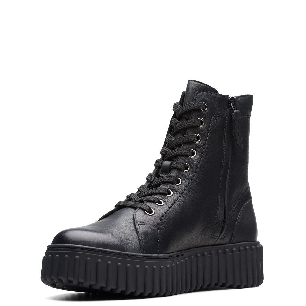 CLARKS</br>Γυναικεία Μποτάκια Μαύρο Δέρμα TORHILL RISE Clarks CLARKS</br>Γυναικεία Μποτάκια Μαύρο Δέρμα TORHILL RISE Clarks