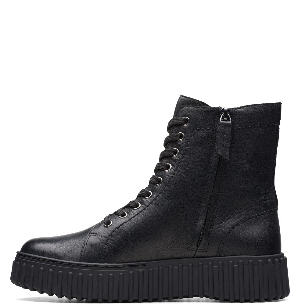 CLARKS</br>Γυναικεία Μποτάκια Μαύρο Δέρμα TORHILL RISE Clarks CLARKS</br>Γυναικεία Μποτάκια Μαύρο Δέρμα TORHILL RISE Clarks