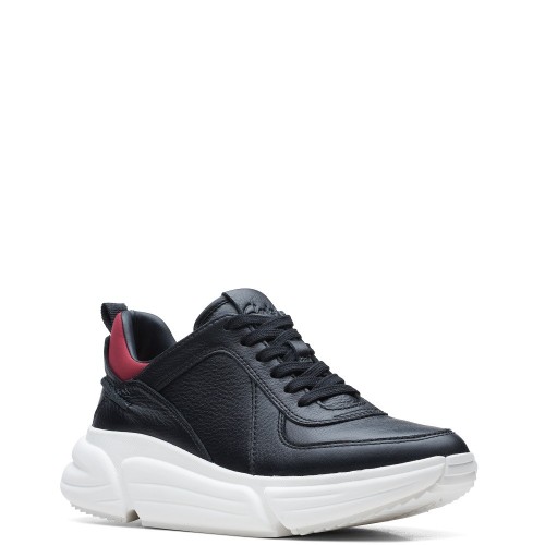 Γυναικεία Sneakers Μαύρο Δέρμα TRICOMET RUN Clarks Γυναικεία Sneakers Μαύρο Δέρμα TRICOMET RUN Clarks