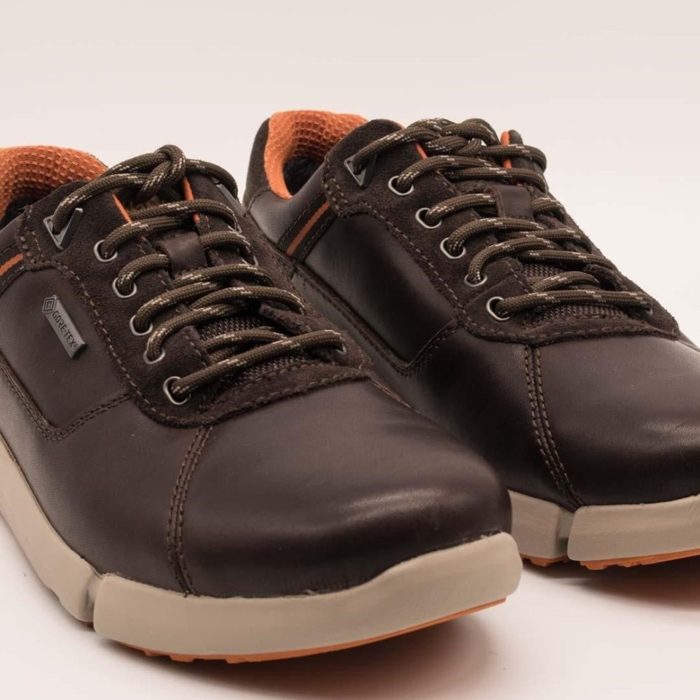 CLARKS</br>Ανδρικά Δετά Παπούτσια Καφέ Δέρμα Gore-Tex® TRIMAN LO GTX Clarks CLARKS</br>Ανδρικά Δετά Παπούτσια Καφέ Δέρμα Gore-Tex® TRIMAN LO GTX Clarks