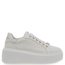 Γυναικεία Sneakers Λευκό Στάμπα Πλατίνα Ματ NEW 2141-42EX118 Renato Garini