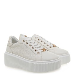 Γυναικεία Sneakers Λευκό Στάμπα Πλατίνα Ματ NEW 2141-42EX118 Renato Garini