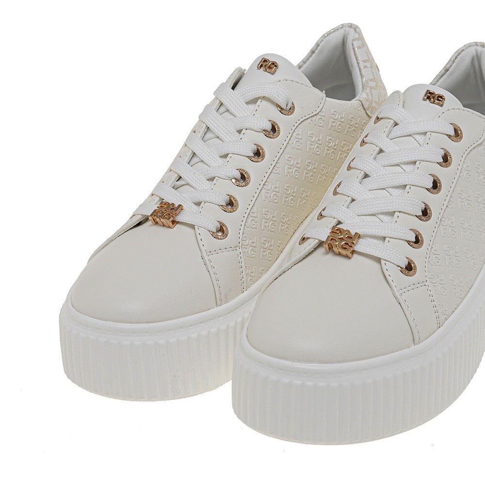 RENATO GARINI</br>Γυναικεία Sneakers Λευκό Στάμπα Πλατίνα Ματ NEW 2141-42EX118 Renato Garini RENATO GARINI</br>Γυναικεία Sneakers Λευκό Στάμπα Πλατίνα Ματ NEW 2141-42EX118 Renato Garini