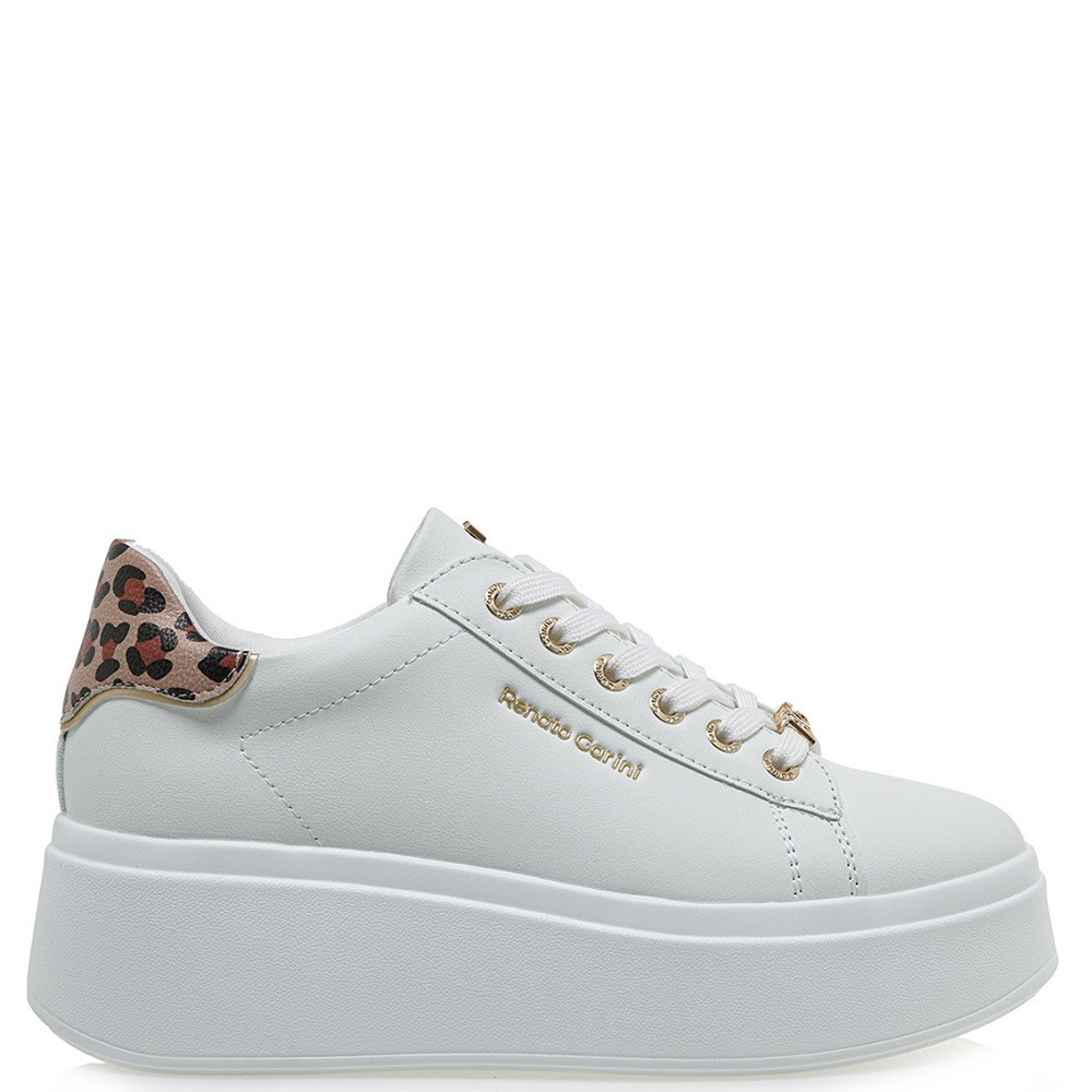 RENATO GARINI</br>Γυναικεία Sneakers Λευκό Λεοπάρ 88-51EX58 Renato Garini RENATO GARINI</br>Γυναικεία Sneakers Λευκό Λεοπάρ 88-51EX58 Renato Garini