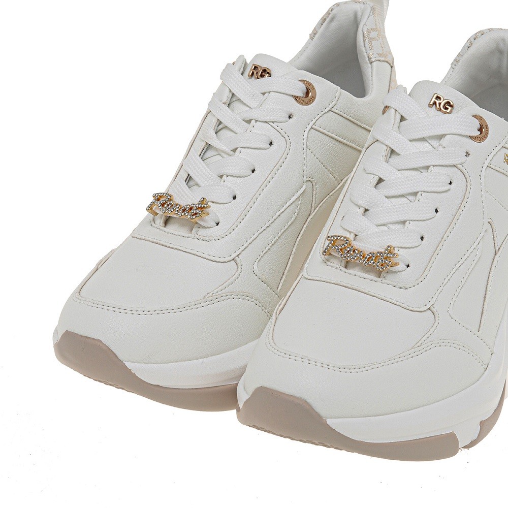 RENATO GARINI</br>Γυναικεία Sneakers Λευκό Λευκό Πλατίνα Στάμπα 106-21EX240 RENATO Renato Garini RENATO GARINI</br>Γυναικεία Sneakers Λευκό Λευκό Πλατίνα Στάμπα 106-21EX240 RENATO Renato Garini