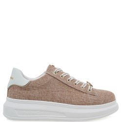 Γυναικεία Sneakers Μπεζ Canvas Λευκό Πλατίνα 2148-51EX73 Renato Garini