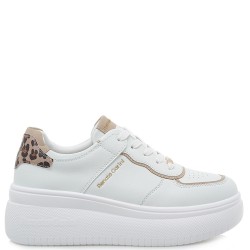 Γυναικεία Sneakers Λευκό Μπεζ Λεοπάρ 2151-51EX77 Renato Garini