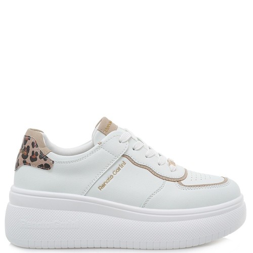 Γυναικεία Sneakers Λευκό Μπεζ Λεοπάρ 2151-51EX77 Renato Garini Γυναικεία Sneakers Λευκό Μπεζ Λεοπάρ 2151-51EX77 Renato Garini