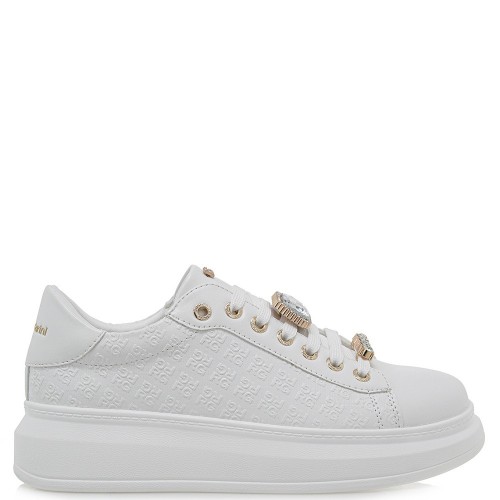 Γυναικεία Sneakers Λευκό Στάμπα Χρυσό 66-51EX02 Renato Garini Γυναικεία Sneakers Λευκό Στάμπα Χρυσό 66-51EX02 Renato Garini