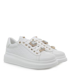 Γυναικεία Sneakers Λευκό Στάμπα Χρυσό 66-51EX02 Renato Garini