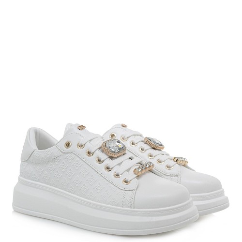 Γυναικεία Sneakers Λευκό Στάμπα Χρυσό 66-51EX02 Renato Garini Γυναικεία Sneakers Λευκό Στάμπα Χρυσό 66-51EX02 Renato Garini